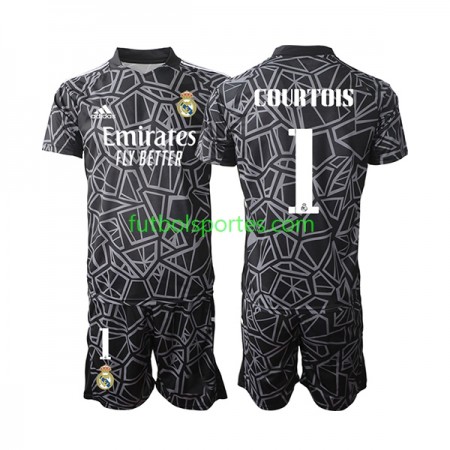 Camiseta Real Madrid Courtois 1 Portero Niño Segunda Equipación 2022/2023